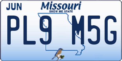 MO license plate PL9M5G
