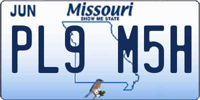 MO license plate PL9M5H