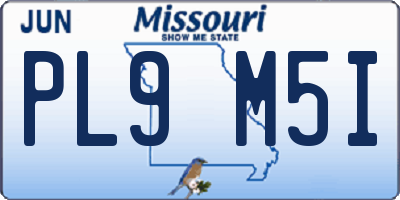 MO license plate PL9M5I