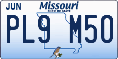 MO license plate PL9M5O