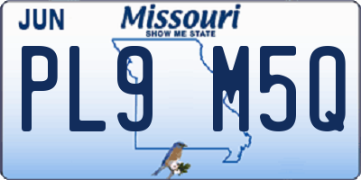 MO license plate PL9M5Q