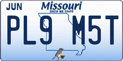 MO license plate PL9M5T