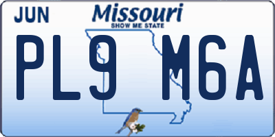 MO license plate PL9M6A