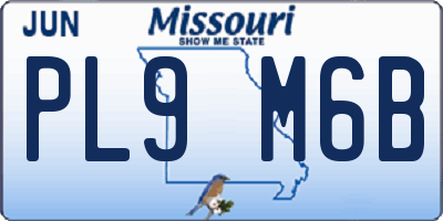 MO license plate PL9M6B