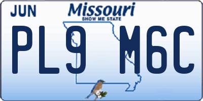 MO license plate PL9M6C
