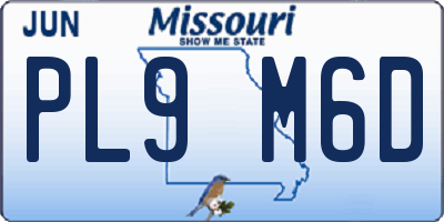MO license plate PL9M6D