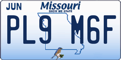 MO license plate PL9M6F