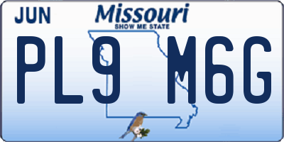 MO license plate PL9M6G