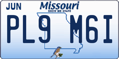 MO license plate PL9M6I
