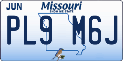 MO license plate PL9M6J