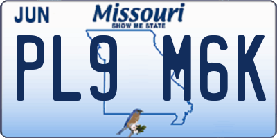 MO license plate PL9M6K