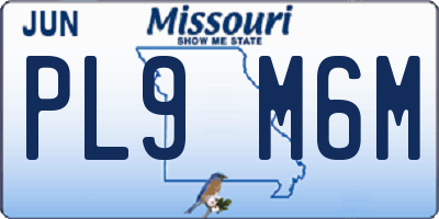 MO license plate PL9M6M