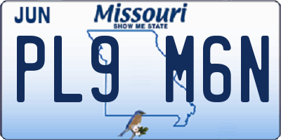 MO license plate PL9M6N