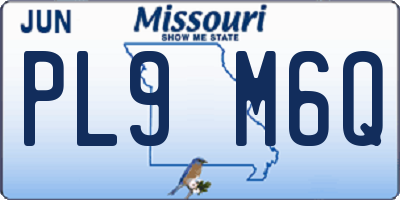 MO license plate PL9M6Q