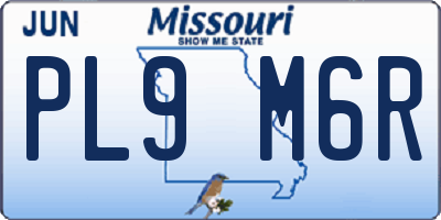 MO license plate PL9M6R