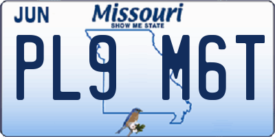 MO license plate PL9M6T