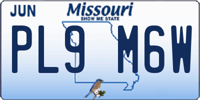 MO license plate PL9M6W