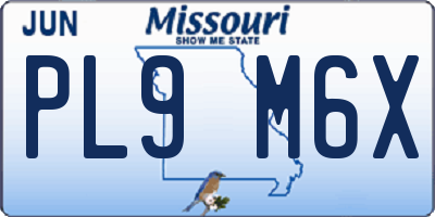 MO license plate PL9M6X