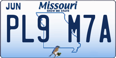 MO license plate PL9M7A