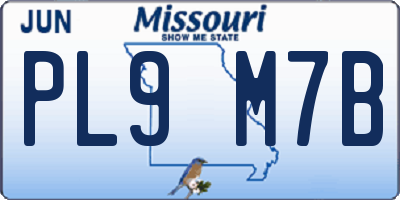 MO license plate PL9M7B