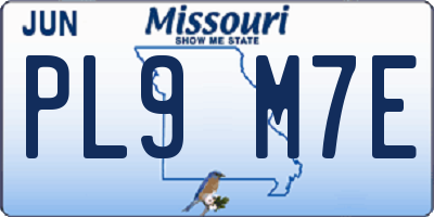 MO license plate PL9M7E