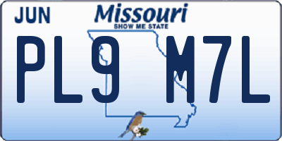 MO license plate PL9M7L