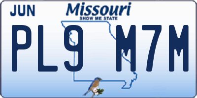 MO license plate PL9M7M