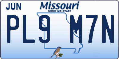 MO license plate PL9M7N