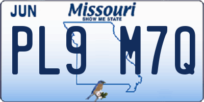 MO license plate PL9M7Q