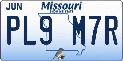MO license plate PL9M7R