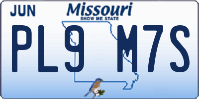 MO license plate PL9M7S