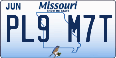 MO license plate PL9M7T
