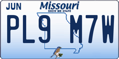 MO license plate PL9M7W