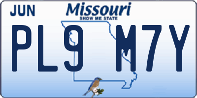 MO license plate PL9M7Y