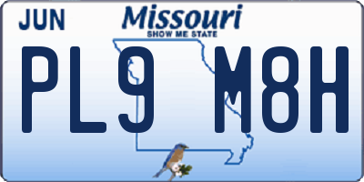 MO license plate PL9M8H