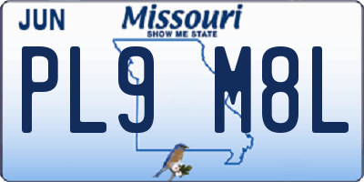 MO license plate PL9M8L