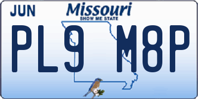 MO license plate PL9M8P