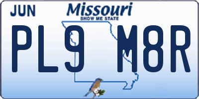 MO license plate PL9M8R