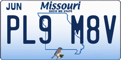 MO license plate PL9M8V