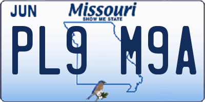 MO license plate PL9M9A
