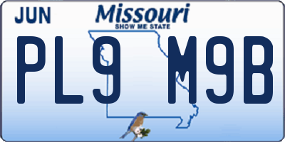 MO license plate PL9M9B