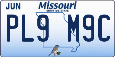MO license plate PL9M9C