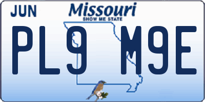MO license plate PL9M9E