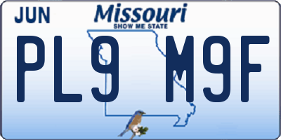 MO license plate PL9M9F