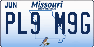 MO license plate PL9M9G