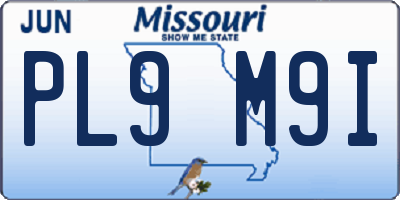 MO license plate PL9M9I