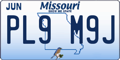 MO license plate PL9M9J
