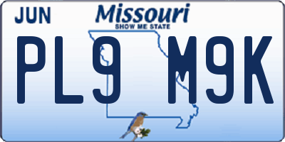 MO license plate PL9M9K