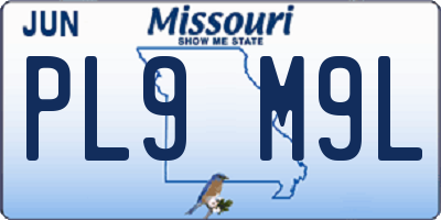 MO license plate PL9M9L