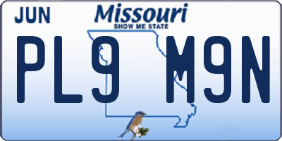 MO license plate PL9M9N